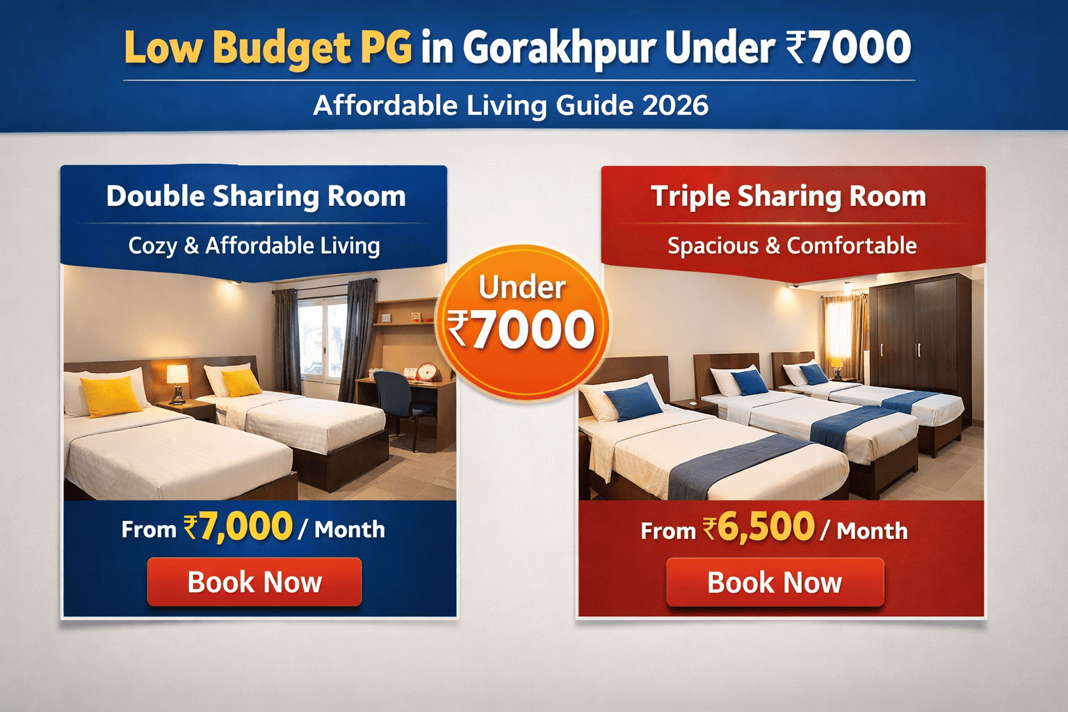 Low Budget PG in Gorakhpur Under ₹7000 – Best Affordable Living Guide 2026